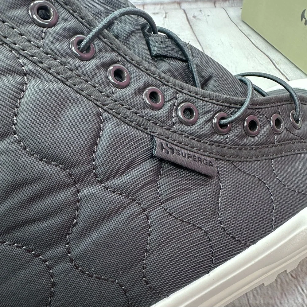 NWT superga black bristol- 2644 alpina quilted nylon platform high tops sz 9